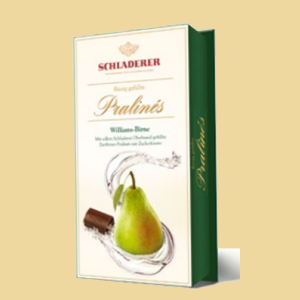 Schladerer Williams Birne Pralines Zartbitter mit Kruste