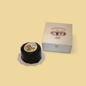 Ostersachertorte klein 10cm im Holzkistchen