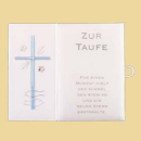 Taufbrief blau mit Kreuz & Fischen