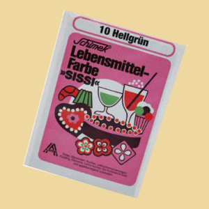 Lebensmittelfarbe hell grün Pulver Brief