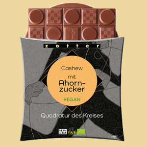 Zotter Cashew mit Ahornzucker Schokolade Quadratur des...