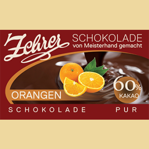 Zehrer Orangenschokolade Zartbitter Schokolade Pur