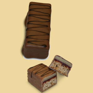 Preiselbeermarzipan Lebkuchenstangerl in Vollmilchschokolade
