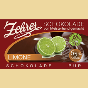 Zehrer Zuckerfreie Limonen Zartbitterschokolade 65%