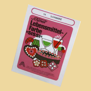Lebensmittelfarbe schwarz Pulver Brief