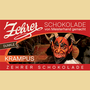 Zehrer Krampusschokolade mit Rohkost & Rum Füllung im Zartbitter Schokolade