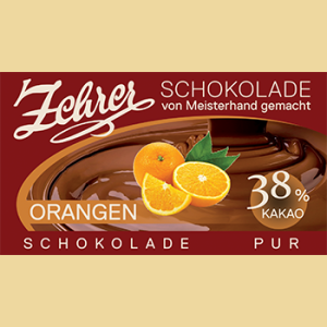 Zehrer Orangenschokolade Vollmilch "Schokolade Pur"