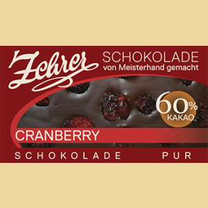 Zehrer Zartbitterschokolade mit Cranberries "Schokolade Pur"