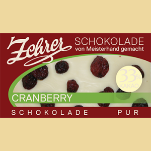 Zehrer Weiße Schokolade mit Cranberry "Schokolade Pur"