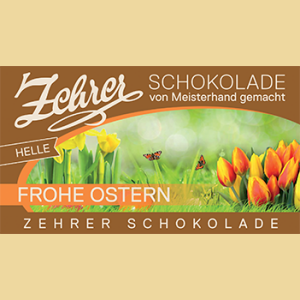 Zehrer Frohe Ostern Zirbengin (Lauritsch) Vollmilch Schokolade