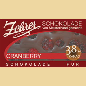 Zehrer Vollmilchschokolade mit Cranberry "Schokolade Pur"