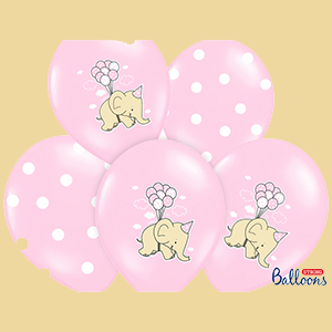 Pinke Ballons mit Elefantenmotiv