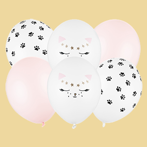 Ballons mit Katzenmotiven 6er