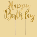 Cake Topper Happy Birthday gold 22,5cm