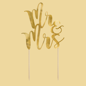 Cake Topper Mr. & Mrs. 25,5cm gold