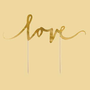Cake Topper Love gold 17cm