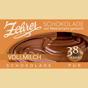 Zehrer Vollmilchschokolade 38% Kakao aus Java ungefüllt
