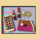 Girls Set Handy, Handtasche, Lippenstift Schokolade Geschenk