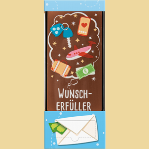 Schokolade Täfelchen mit Geldfach Wunscherfüller