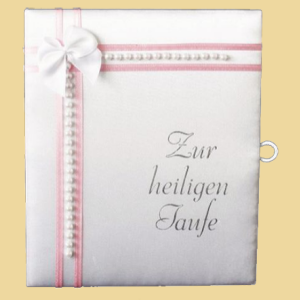 Taufbrief rosa mit Masche
