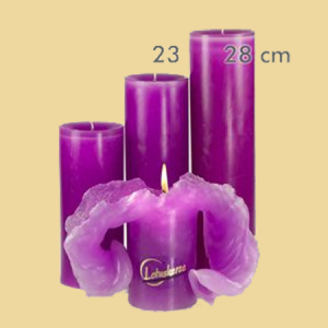 Lotuskerze violett 23cm