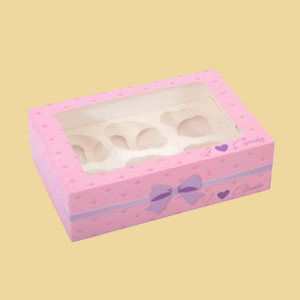 Muffin Box rosa 24,5x7,5x16,5cm