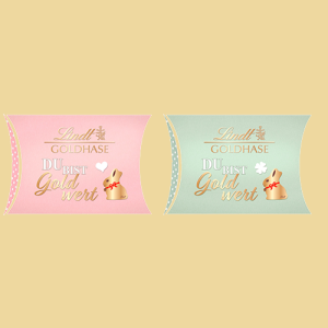 Lindt Du bist Gold wert Kissenpackung 2 Motive