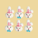 Hasenköpfe/Funny Bunny Zuckerfiguren Set 6er flach