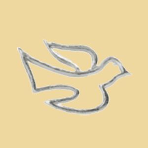 Verzierornament Taube silber