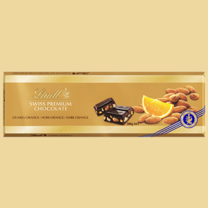 Lindt Goldtafel Dunkel Orange mit Mandeln 300g
