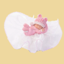 Taufe Baby Figur auf Podest rosa 5,5cm