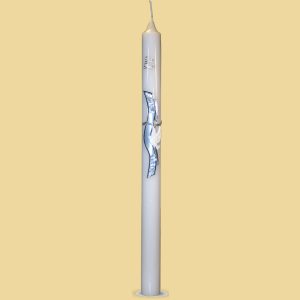 Taufkerze Zur Taufe blau/silber mit Kristallen