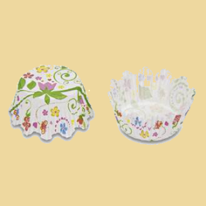Blumen Papierbackförmchen maxi Garten