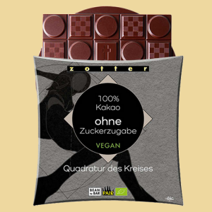 Zotter Quadratur des Kreises 100% Kakao ohne Zucker