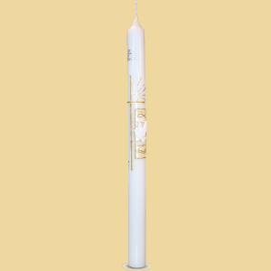 Taufkerze Zur Taufe Taube & Ranken in creme