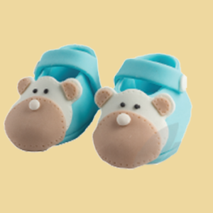 Babypatscherl mit Bär Zuckerfigur blau