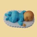 Baby schlafend Zuckerfigur blau