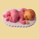 Baby schlafend Zuckerfigur rosa