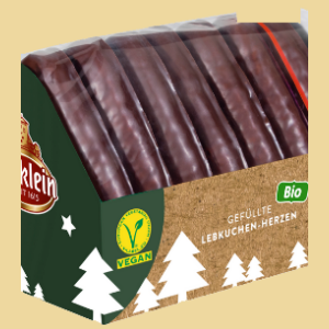 Bio Lebkuchen Herzen schokoliert und gefüllt vegan