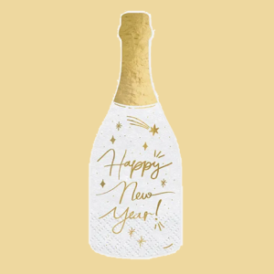 Happy New Year Sektflasche Servietten