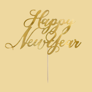Cake Topper Happy New Year gold