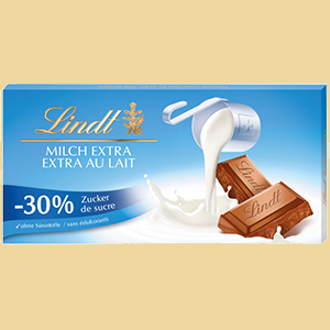 Lindt Milch extra -30% Zucker