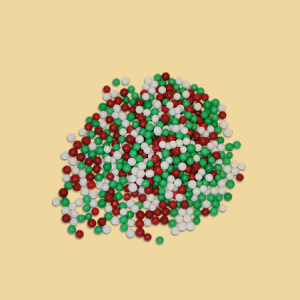 Zuckerperlen Weihnachtsmix rot, grün & weiss 7mm