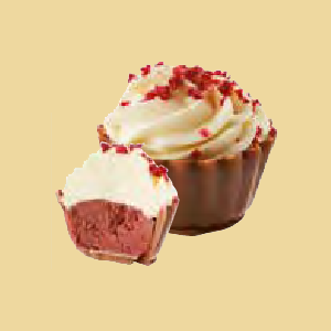 Beeren Cheesecake Cupcake Praline "Red Velvet" per 100g