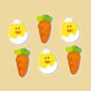 Küken & Karotten Zuckerfiguren flach 6er