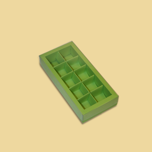 Trüffelbox grün für 10 Trüffel/Pralinen