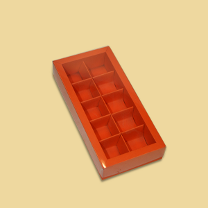 Trüffelbox orange für 10 Trüffel/Pralinen