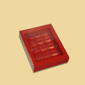 Trüffelbox "Chromolux" rot 12er