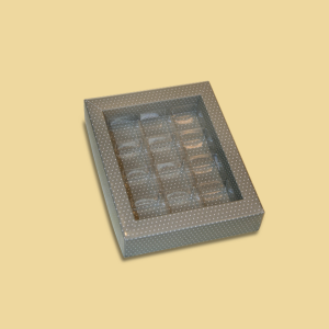 Trüffelbox "Chromolux" grau 12er