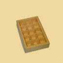 Trüffelbox gelb für 15 Trüffel/Pralinen